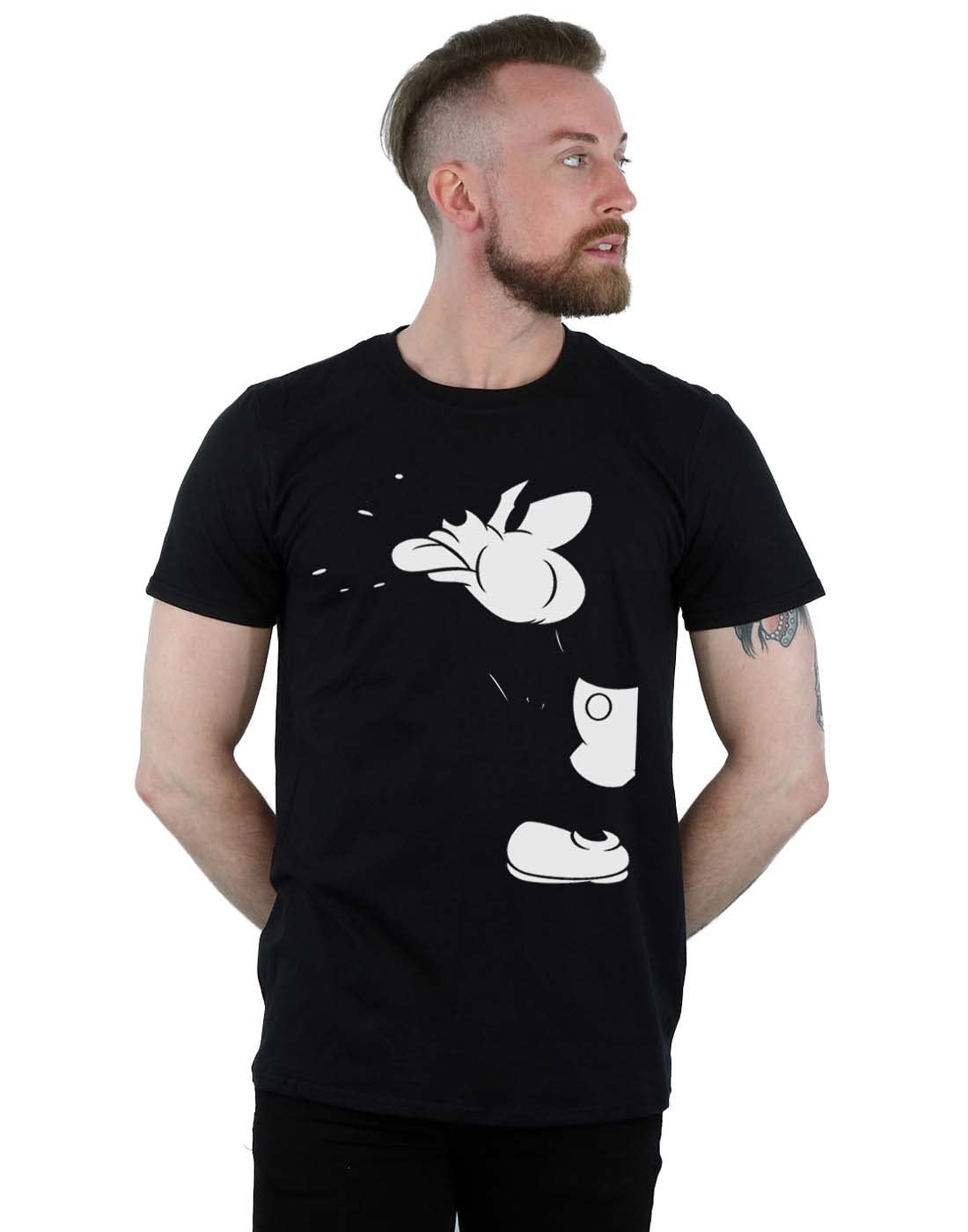 Absolute Cult Men's Black Disney Mickey Mouse Cut T-Shirt XXXX-Large