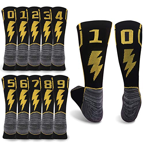 KitNSox Handball Athletic Socks, Unisex Sport Soccer Football Mid Calf ID Socks Black 1 Pair2