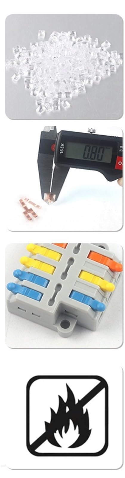Kit de Conector de Cable Compacto Universal rápido, Empalme multicanal con Terminal de engarce de Palanca for Conector de Caja de Conexiones de luz LED(50PCS No Box)
