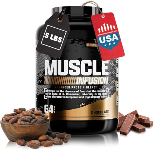 Nutrex Research - Muscle Infusion 5 lb - 64 ser - Sabor Chocolate - Multi-Blend Whey Protein Powder with Whey Protein Isolate and Whey Protein Concentrate