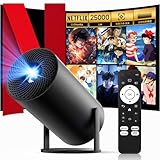 【業界初公式Netflix】JOWLURKプロジェクター 家庭用【25000LM明るさプラス・270°回転・自動台形補正】プロジェクター 小型 天井投影4k対応Wi-Fi6瞬時接続 Bluetooth5.4 300"大画面 1080Pホームプロジェクター HiFiスピーカー内蔵 超短距離投影50％ズームスマホ/DVD/PS4/Switch/など対応低遅延 軽量 操作簡単日本語取扱説明書 (黒)