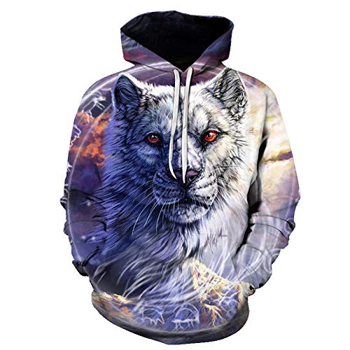 NUYI Cool 3D Digital Wolf Tiger Lion Skull Fruit Printed Sweater Fashion Casual sweater-5072_XL