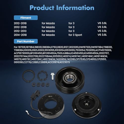 Image of ECCPP AC Compressor Clutch 2012-2018 Fit for Mazda 3 2.0L 2.5L