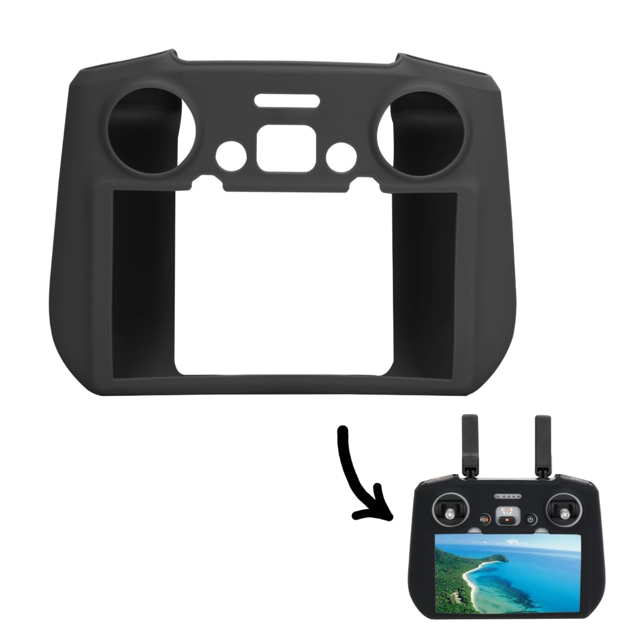 GetZget® Silicone Case for DJI Flip/Mini 4 Pro/Mavic Air 3 Rc 2 Remote Protection Cover Anti Slip Scratch Protector RC2 Accessories (Black)-image-10