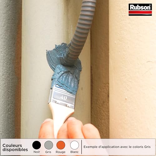Image of Rubson Anti-infiltrations 100% Silicone Waterproofing Solution| Stop Leak All Roof (Flat and Sloped), Crack Proof in Single Coat,Super Tacky, Idea for Leaking Roofs, gutters, Tiles, Walls Grey-1kg