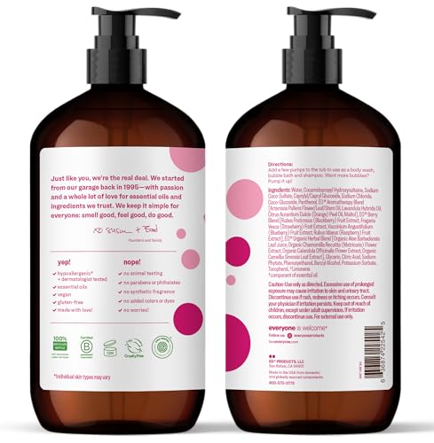 Image of Everyone 3-in-1 Kids Body Wash, Bubble Bath & Shampoo, Berry, 32 oz 2-Pack