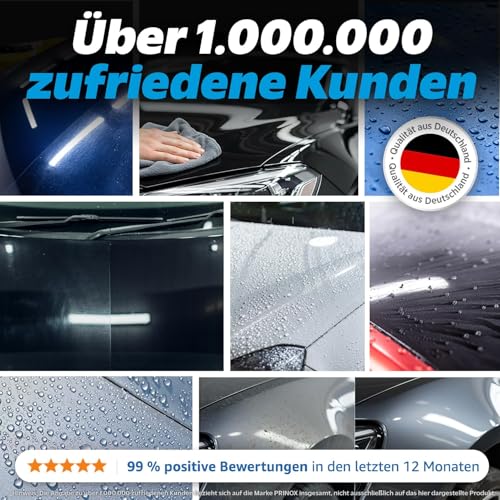 Prinox Profi Keramikversiegelung Auto Set 550 ml inkl. Mikrofasertuch - Keramik Versiegelung für perfekten Glanz mit Versiegelungs-Effekt - Premium Lackversiegelung, Flüssigglas für alle Lacke