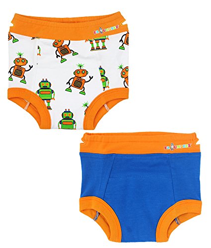 Ez Undeez Niño pequeño Acolchado de Entrenamiento Ropa Interior, Briefs (2T, Robots)