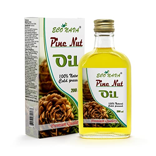 ECO NAVA | Pine Nut Oil (200 ml / 7 fl oz) | 100% Natural Extra Virgin Cold Pressed | Unrefined Raw No-GMO Vegan | Gluten-Free | Premium Food Grade | Great For Cooking & Skin Applications