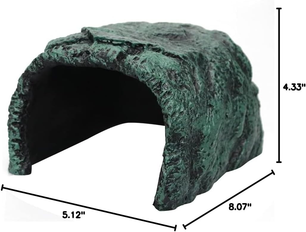 Reptile Rock Hideout Reptile Rock Hide Cave, Aquarium Habitat Décor Rock Tortoise Hideout for Reptiles, Small Lizards, Turtles,Bearded Dragon Tortoise, Amphibians, Fish (N17)