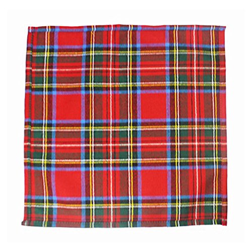 The Scotland Kilt Company Tartan Formal Wedding 100% Wool Pocket Handkerchief - Royal Stewart
