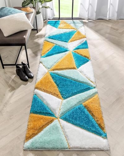 Image of SAGON Anti-Skid Shaggy Carpet Rug for Home | Ultra-Soft Plush Floor Mat for Living Room & Bedroom | Non-Slip, High-Density, Cozy Luxury Decor| 2 x 5 Feet Turquoise - T