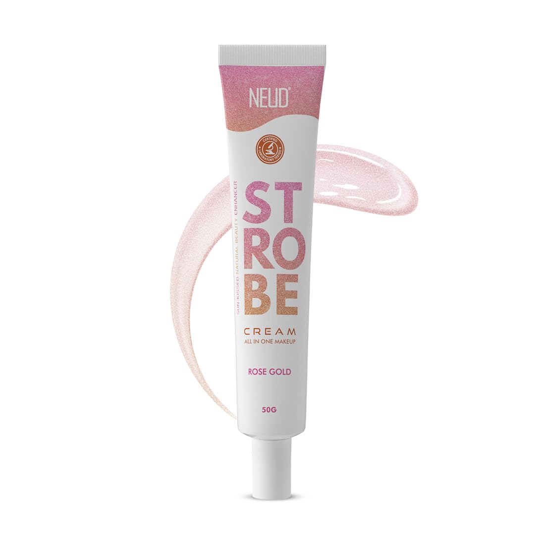 NEUD Illuminating Strobe Cream Gold 50g, Primer + Highlighter + Moisturizer with Cocoa Butter and Hyaluronic Acid, 3 in 1 Strobe Cream for Face, Flawless Radiant Dewy Skin & Glowing Makeup Base