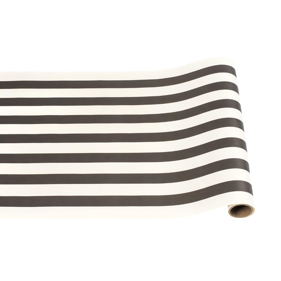 Black and White Striped Paper Table Runner - 25' Long x 20" Wide