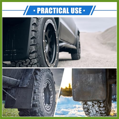 Image of Mud Flaps Kit Compatible for Nissan Frontier 2005-2023, Quality Plastic Black Front and Rear Splash Guards Replace Parts Vehicle Components