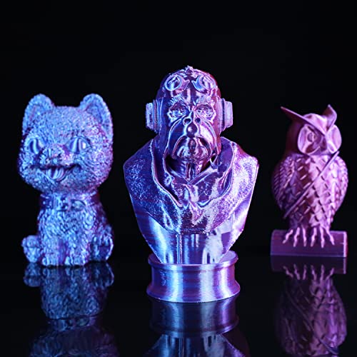 Image of Gratkit Silk Dual Color PLA Filament, Coextrusion PLA Filament 1.75mm, + /-0.03mm, 1KG /Roll, Silk PLA Light Blue & Rose Red
