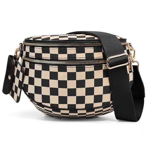 Image of Dyalsa Small Crossbody Bags for Women Canvas /PU Mini Crossbody Purse, Shoulder Bag Traveling Workout