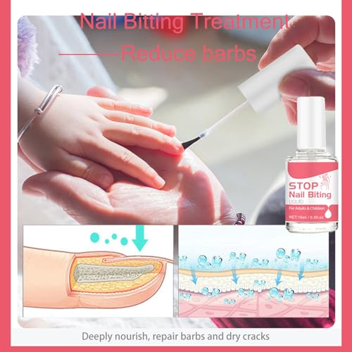 No Bite Nail Polish, Nail Biting Treatment with Stop Nail Repair Formula, Anti Nail Biting Nail Polish Clear Nail Varnish, Discourages Nail Biting and Thumb Sucking, Safe Natural Plant Extract (1) - Image 5