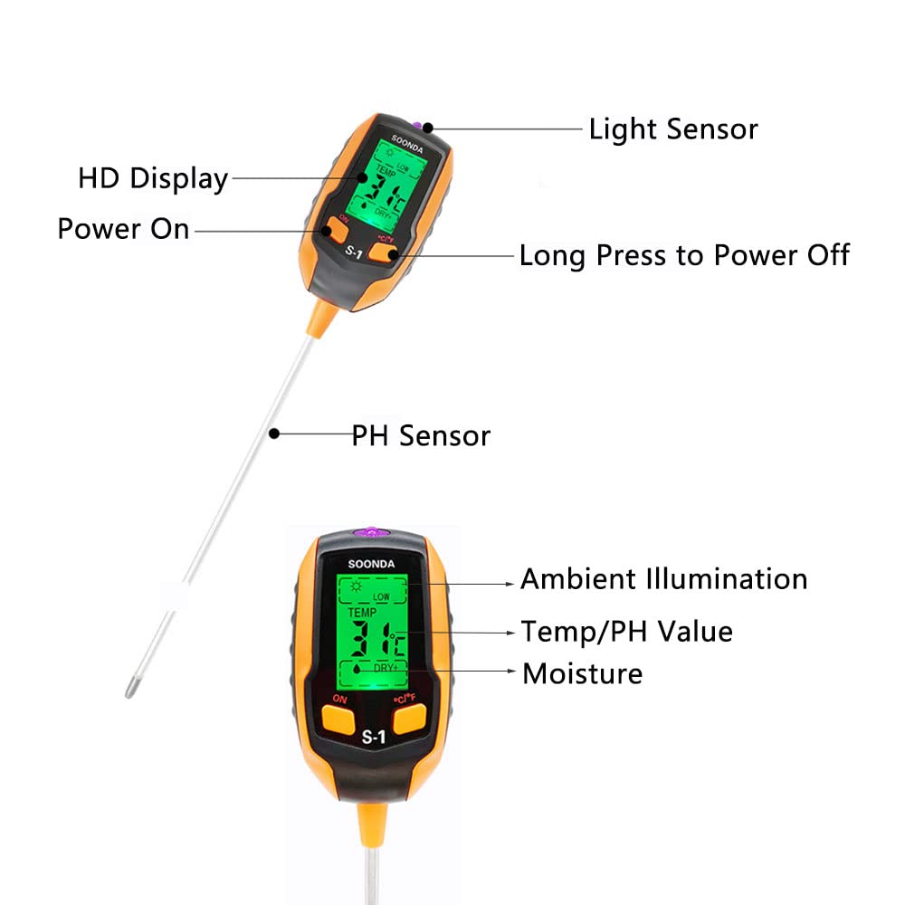 4-in-1 Soil Tester Moisture Meter, PH Meter - Image 4