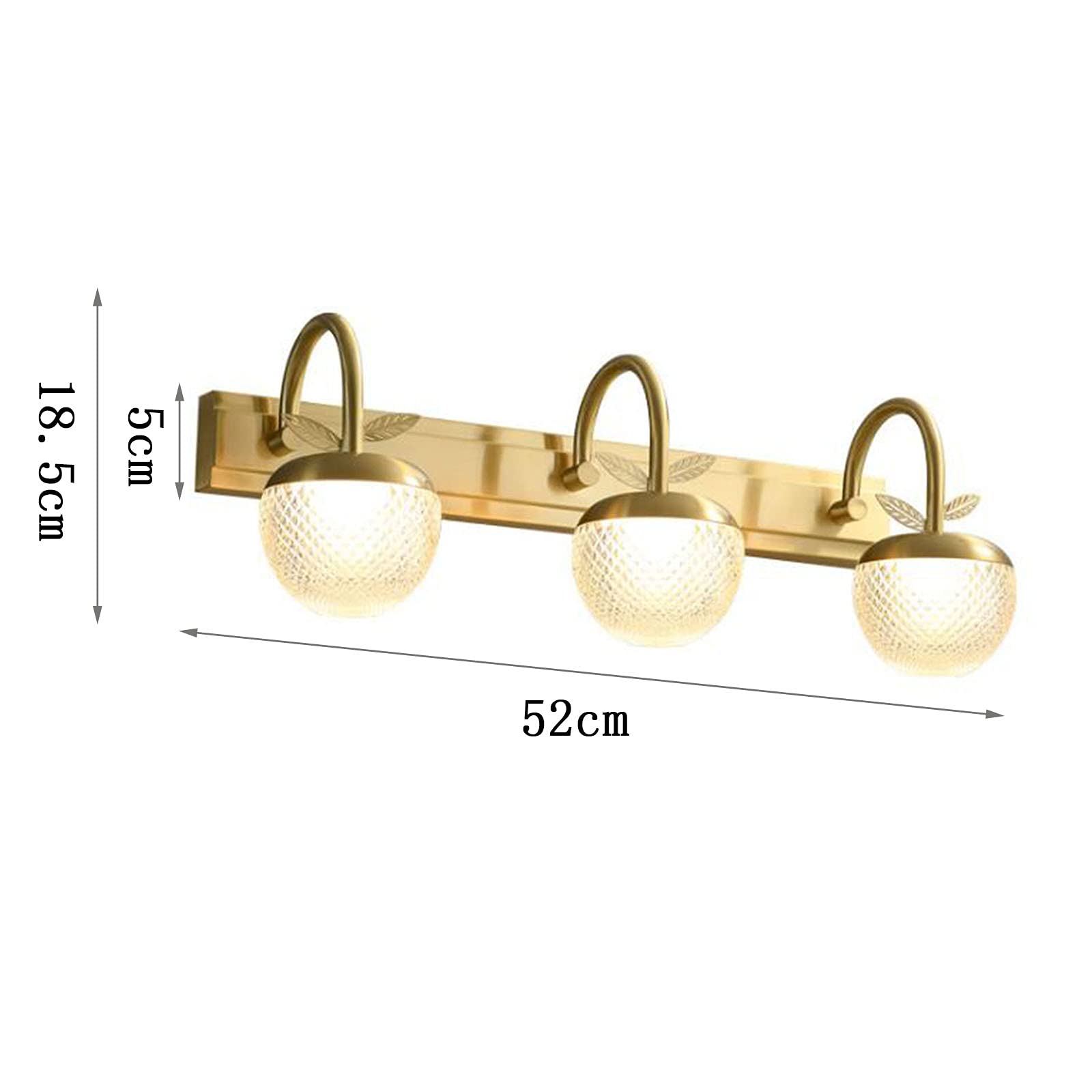 Iluminación de tocador Luz Frontal de Espejo Creativo 3 Cabezales Baño Luz de Espejo antivaho Impermeable Hogar Hotel Pasillo Pasillo Iluminación de baño Lámpara de Pared Luces de baño