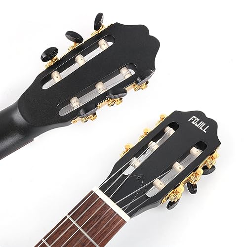 Image of Fojill Electric Classical Guitar Classic Nylon String Travel Portable Silent Practice Guitars Mahogany Body Neck Rosewood Fretboard With Gig Bag