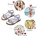 PHIRAMIN Girls Blue Size 8 Sandals - Toddler Girl Summer Dress Floral Shoes for Party Wedding School