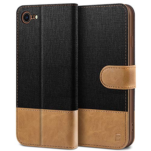 BEZ Coque pour iPhone SE 2020, Etui pour iPhone SE 2020 / iPhone 7 / iPhone 8 / iPhone SE 2022, Housse en Cuir de Protection, Portefeuille en Cuir Polyuréthane,...