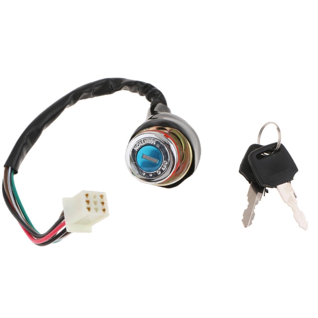 Motorcycle Ignition Switch 3 Position 6 Wire 2 Keys for Scooter ATV Go Kart