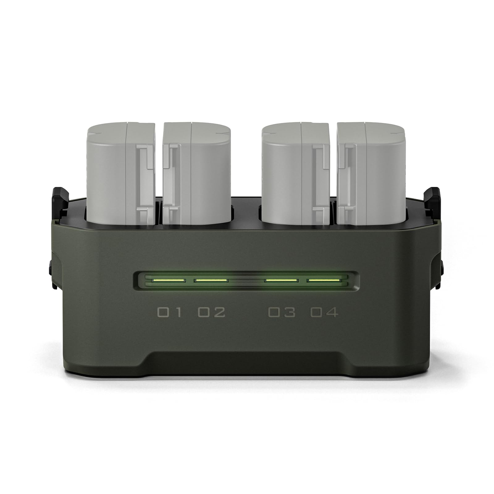 Tilta LP-E6 Caricabatterie Custodia di Ricarica a 4 Canali Compatibile con Batterie LP-E6, Stazione di Ricarica Portatile - Verde TBC-E6-GN