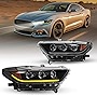 Nixon Offroad Full Led Headlights Assembly for 2015 2016 2017 Ford Mustang, Led High Low Beam Projector Headlights w/ Led Sequential Turn Signals, Led DRL, Amber Reflector, Driver & Passenger Sides