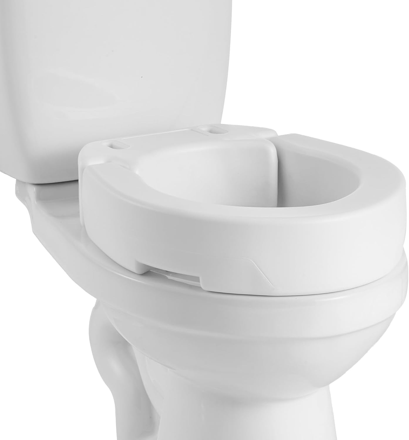 VEVOR Raised Toilet Seat, 300 lbs Load Capacity, 3.5-Inch Lift Height, Commode Elevated Toilet Seat Riser with Enlarged Opening for Seniors, Elderly, Handicap, Disabled, and Adults, Fits Round Bowl