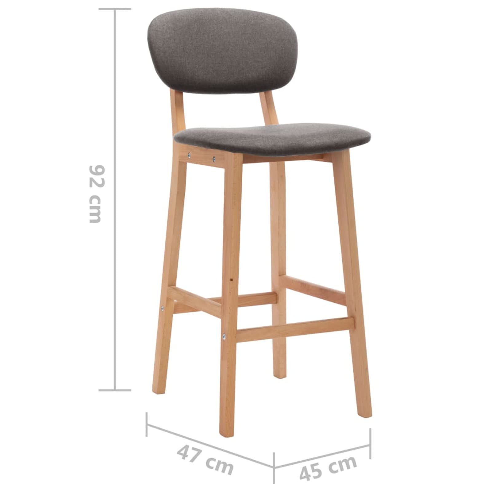 Homgoday Taburetes de bar, 2 unidades, gris claro, de tela, silla de oficina, silla de oficina, silla de escritorio, para salón o dormitorio