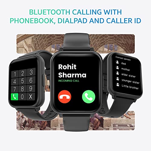 Image of TAGG Engage II Calling Smartwatch with Curved Display, Fast Charging & Longest Battery with Calling, 100+ WatchFaces, Built-in Games & Calculator, Medicine Reminder | Black