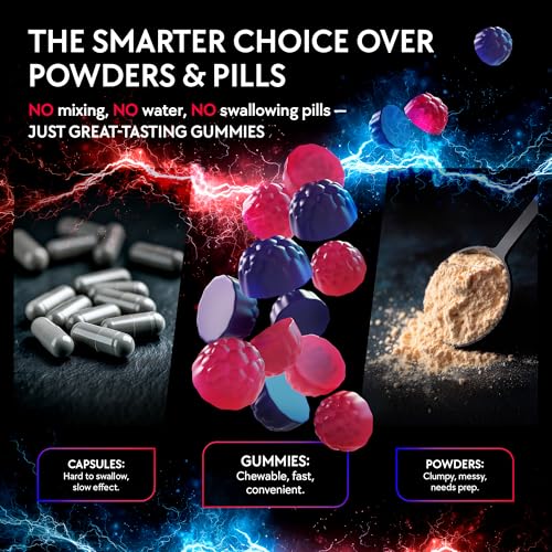 Image of Creatine Monohydrate Gummies Complex 5000 MG for Men & Women with BCAA, L-Carnitine, Taurine & Vitamin B12, Strength & Energy Support, Flavored and Chewable
