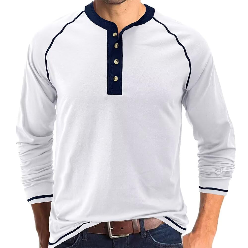 FREDRM Men's Henley Shirts Raglan Long Sleeve Casual Slim Fit Lightweight Fashion T-Shirts