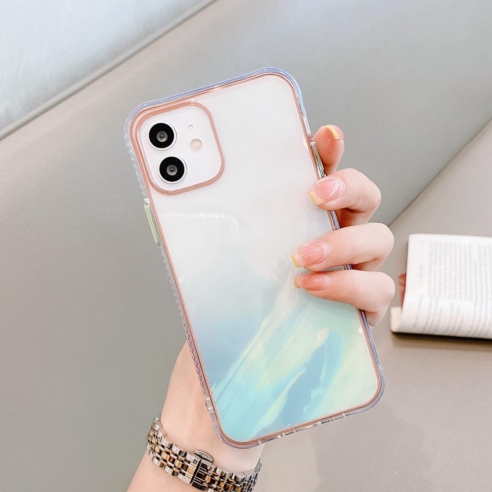 Coque antichoc pour iPhone XS transparent magic color vert