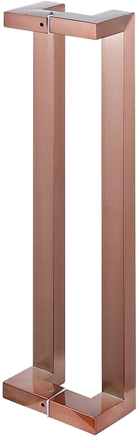 ADGCFKOP Shower Door Handle, Gold Two Sided Glass Door Handle,Heavy Duty Stainless Steel Bathroom Shower Pull Push Door Handles Sliding Barn Door Handle with Fittings(Rose Gold,80cm/31.5in)
