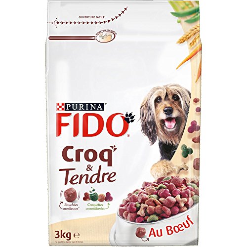 FIDO - Adulte Riche en Bœuf - 3kg - Croquettes pour Chiens - Lot de 4