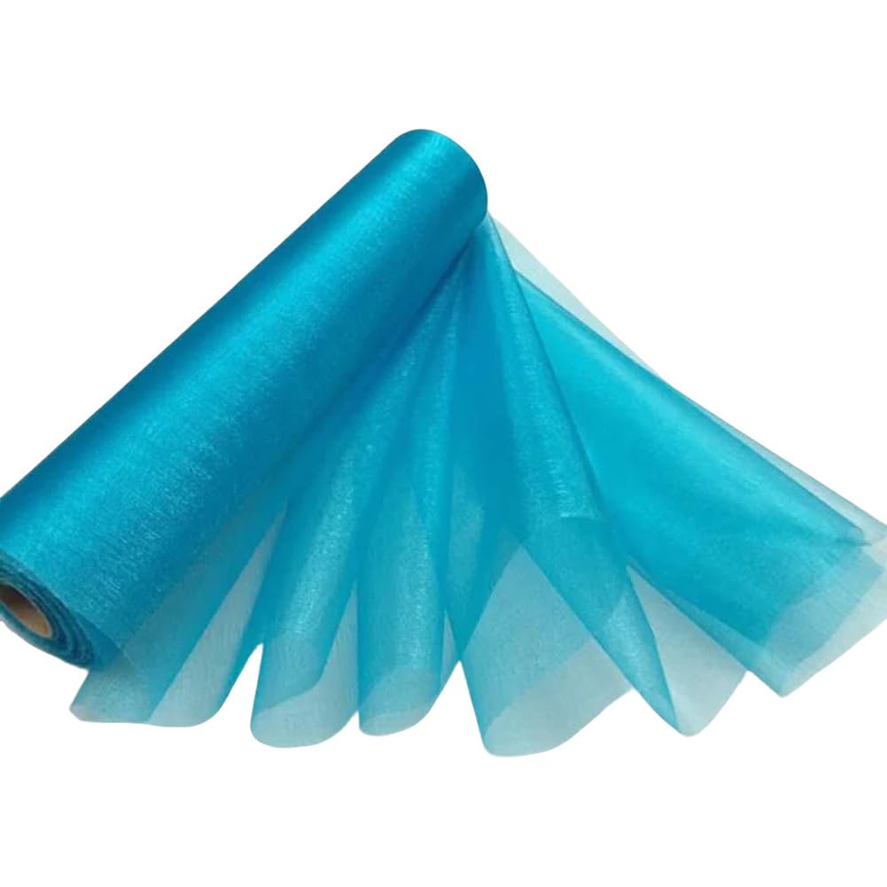 Tulle organza bleu de 25m haut de gamme pour décoration événementielle