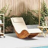 HOMEELIKE Schaukelliege mit Auflage Massivholz Akazie