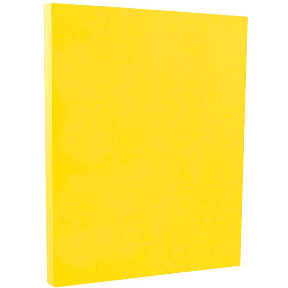 JAM PAPER Colored 65lb Cardstock - 8.5 x 11 Coverstock - 176 gsm - Yellow Recycled - 50 Sheets/Pack