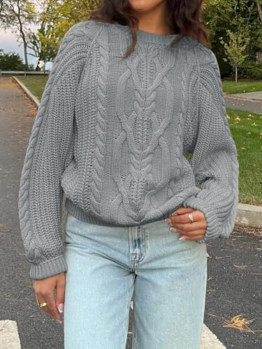 Image of Cicy Bell Womens Oversized Cable Knit Sweaters Fall Chunky Pullover
