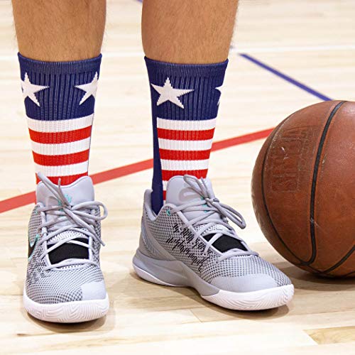 ChalkTalkSPORTS Elite Basketball Socks | Performance Mid Calf Socks | Youth & Adult Sizes | Patriotic USA4