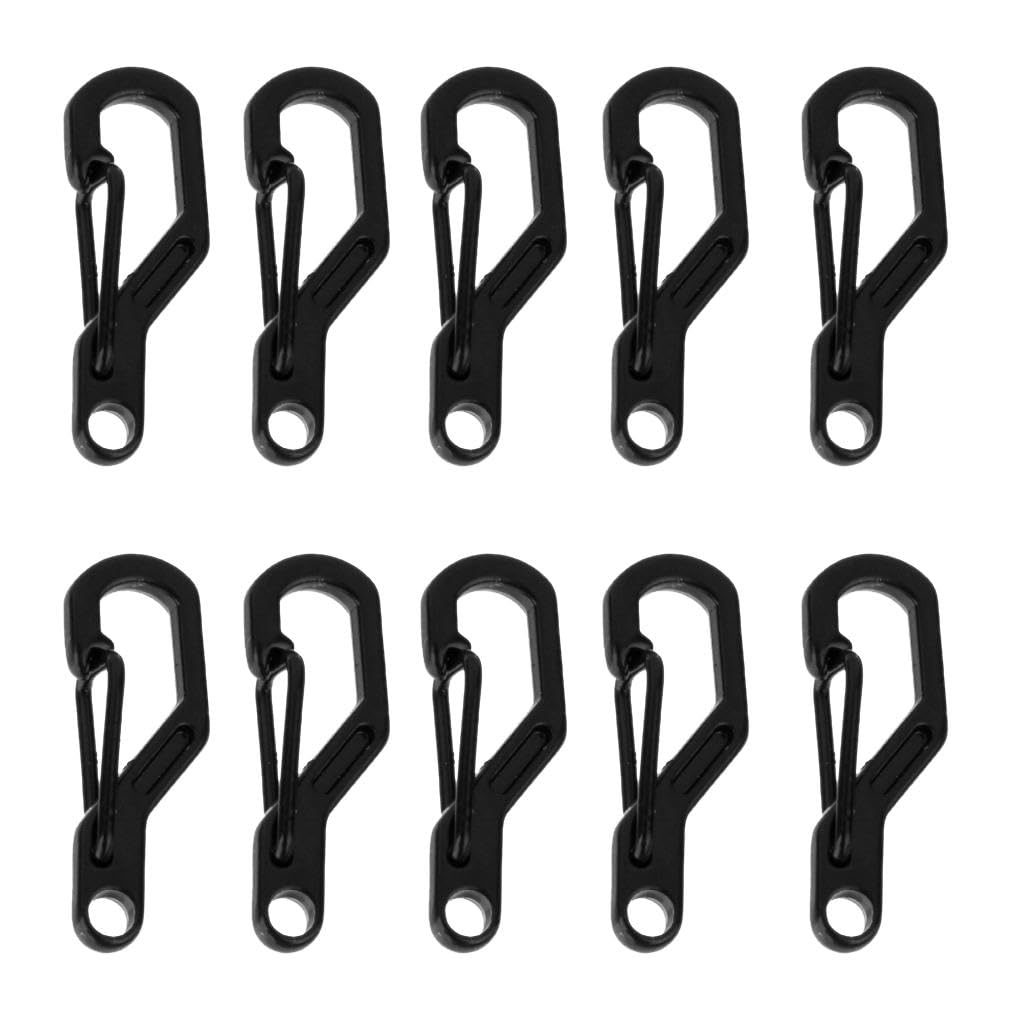 MERISHOPP® 10Pcs D-Ring Climbing Hanging Buckle Snap Clip Hook Keychain Carabiner Black|Sporting Goods | Outdoor Sports | Climbing & Caving | Carabiners & Hardware-picture-20