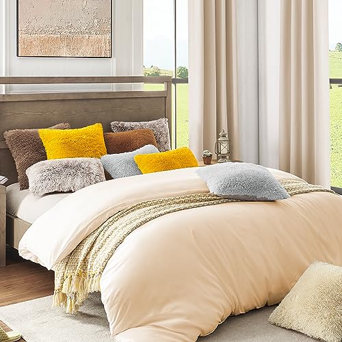Image of Faux Fur Throw Pillow Covers for Couch Decorative Pillows 22x22 Inches