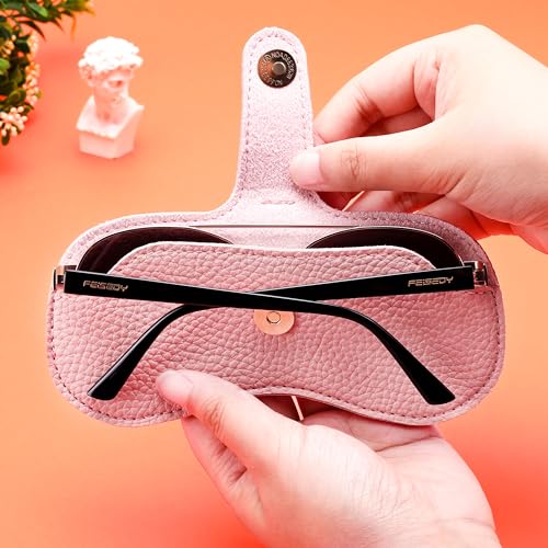 Image of FEISEDY Sunglass Case, 2Pcs Soft Leather Eyeglass Cases for Women