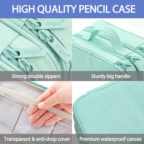 Image of Large Capacity Canvas Pencil Case With 3 Compartments - Black | Portable Canvas Stationery Organizer With Double Zippers, Simple for College, School, Office, Girl, Boy, Men, Women, Adult
