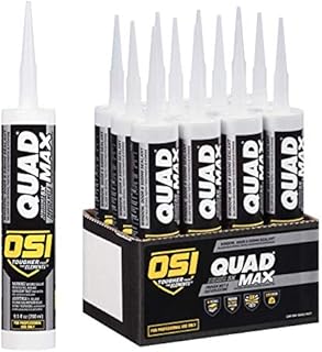 OSI Sealants 1868684 12 Pack 9.5 oz Quad Max Window, Door and Siding Sealant, White
