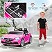 Aosom Mercedes SLC 300 Licensed Kids Electric Car with Remote Control, 12V Battery Powered Kids Ride on Car with Music, Lights, Suspension for 3-6 Years Old, Pink
