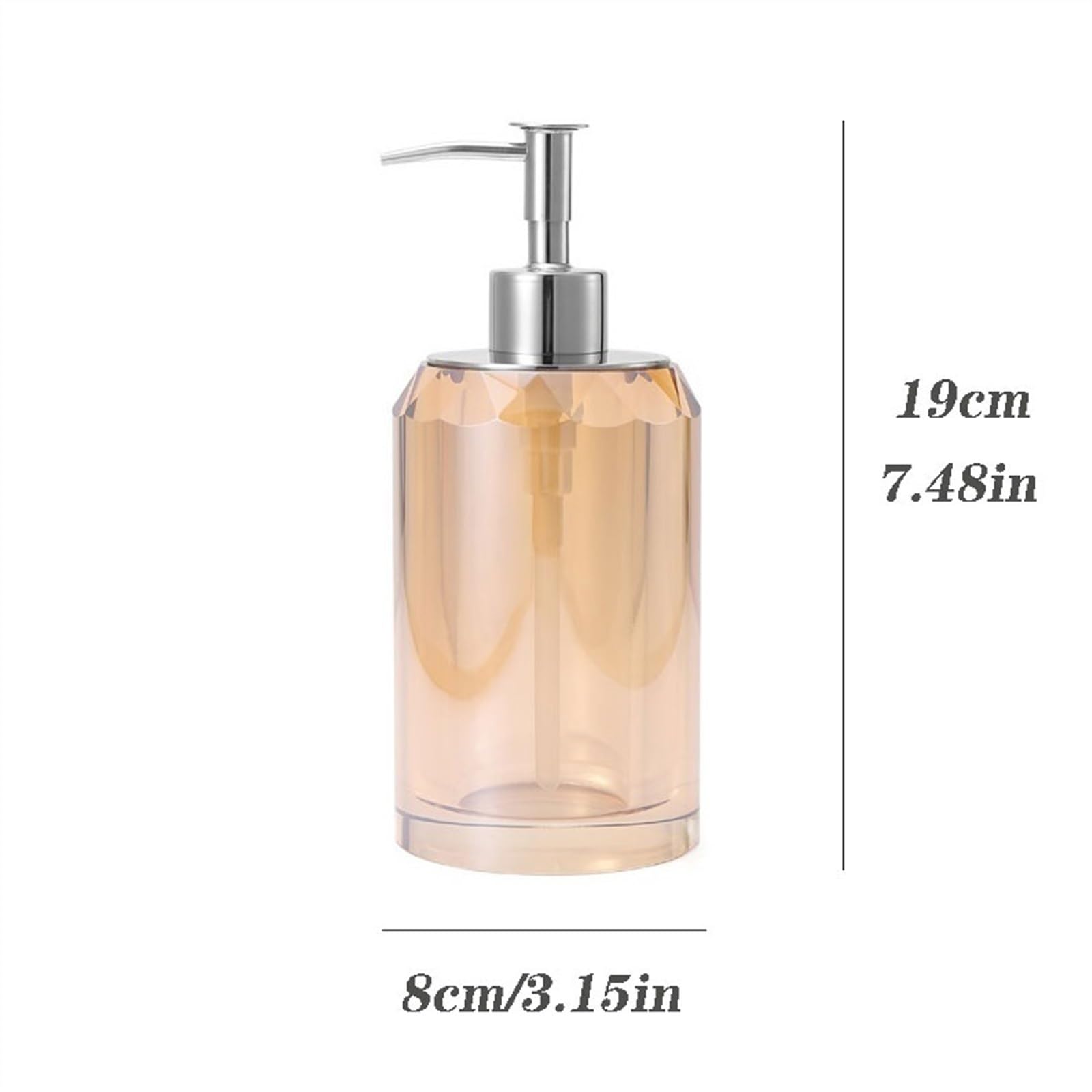 ENGENDER Seifenspender 180 ml Kristall-Seifenspender, Press-Typ, Shampoo-Duschgel-Spenderflasche, Edelstahl-Pumpenkopf Badezimmerzubehör(S)